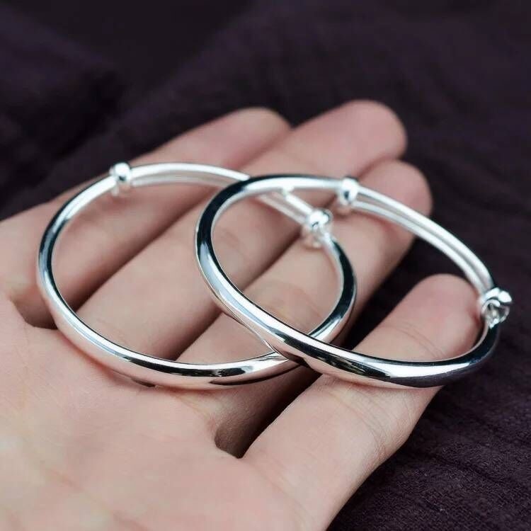 Kiềng tay-Lắc tay bạc cứng DaLiA Jewelry có thể tự điều chỉnh size theo ý muốn