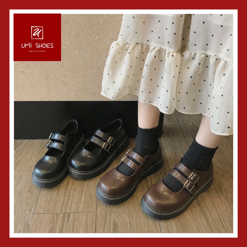 [CÓ SẴN] Giày đế bằng nữ oxford vintage lolita quai cài cá tính năng động trẻ trung màu đen/nâu xinh đẹp mới hot trend | BigBuy360 - bigbuy360.vn