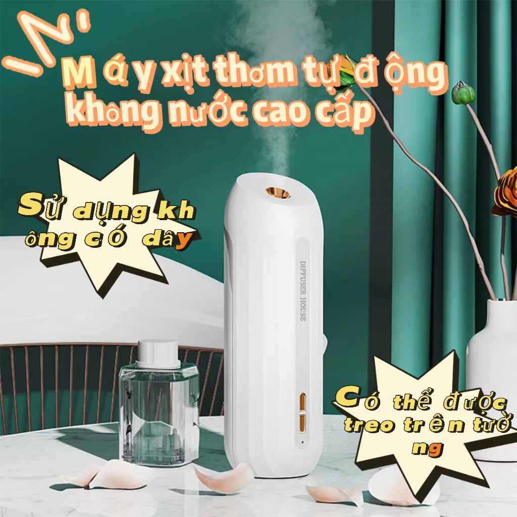 Máy xịt thơm phòng tự động, nhỏ gọn,Phòng khách và sử dụng phòng， lưu hương đến 30 ngày