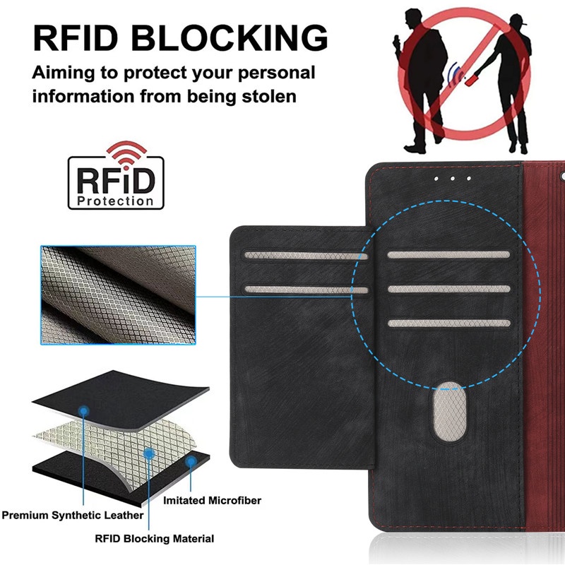 Bao Da Điện Thoại Mềm Dạng Ví Nắp Lật Khóa Từ Tính Hai Màu Có Khóa Cài Cho Samsung M53 M51 M33 M31 M31S M13 M21 M21S M11