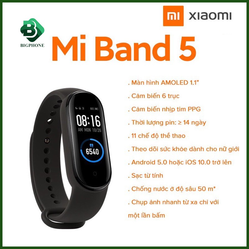  Vòng đeo tay thông minh Xiaomi Mi Band 5 (Global Version) - Chính hãng BH 12 tháng 4.9