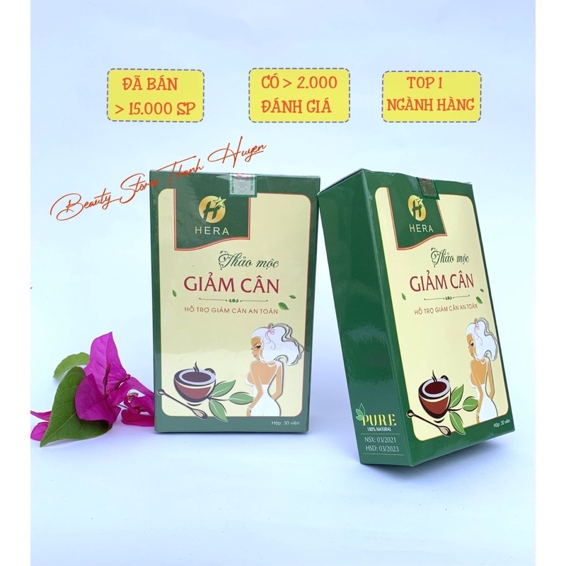 Trà Thảo Mộc giảm cân Hera Plus viên uống Giảm Cân Nhanh cấp tốc an toàn Hiệu Quả Chính Hãng