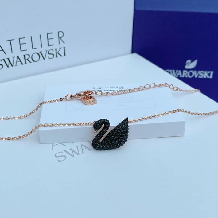 MẶT TO / ĐỦ BILL / FULLBOX+TAG - Dây Chuyền Thiên Nga Đen Swarovski