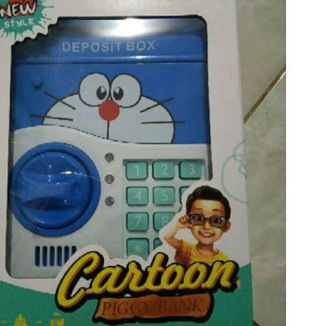 Hộp Tiết Kiệm Tiền Hình Máy Atm / Mèo Hello Kitty / Doraemon Gtw35 Cho Bé