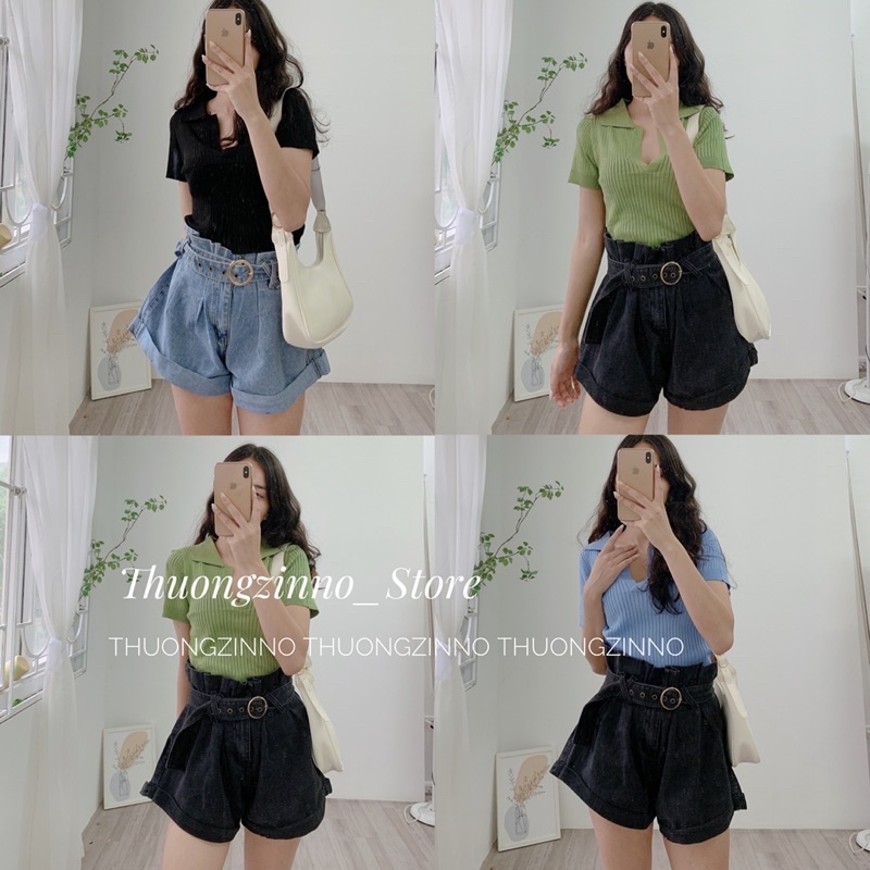 [Ảnh thật/Video]Áo mongtogi gân Santaty Hàn Quốc Áo len Quảng Châu