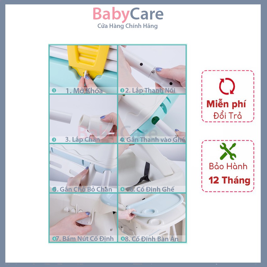 FREESHIP - Ghế Ăn Dặm HanBei Điều Chỉnh Độ Cao 3 Mức Dành Cho Bé Từ 6 Tháng - babyCare