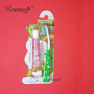 Bàn chải đánh răng trẻ em hình con sâu tặng kem đánh răng hương dâu