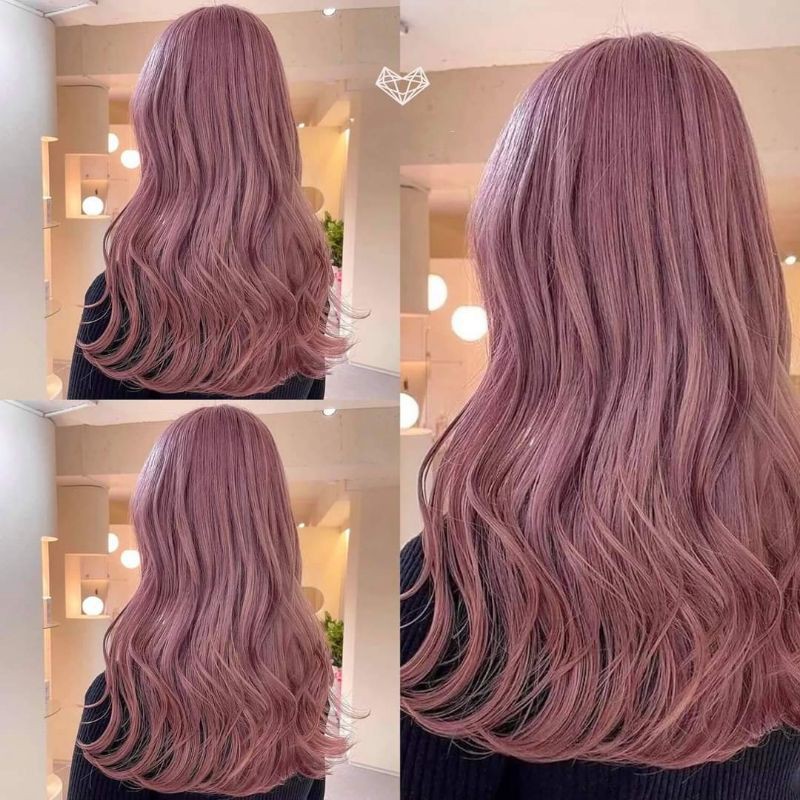 Thuốc nhuộm tóc màu hồng khói, nâu đào khói, xám hồng, hồng pastel- Hair Care Q4