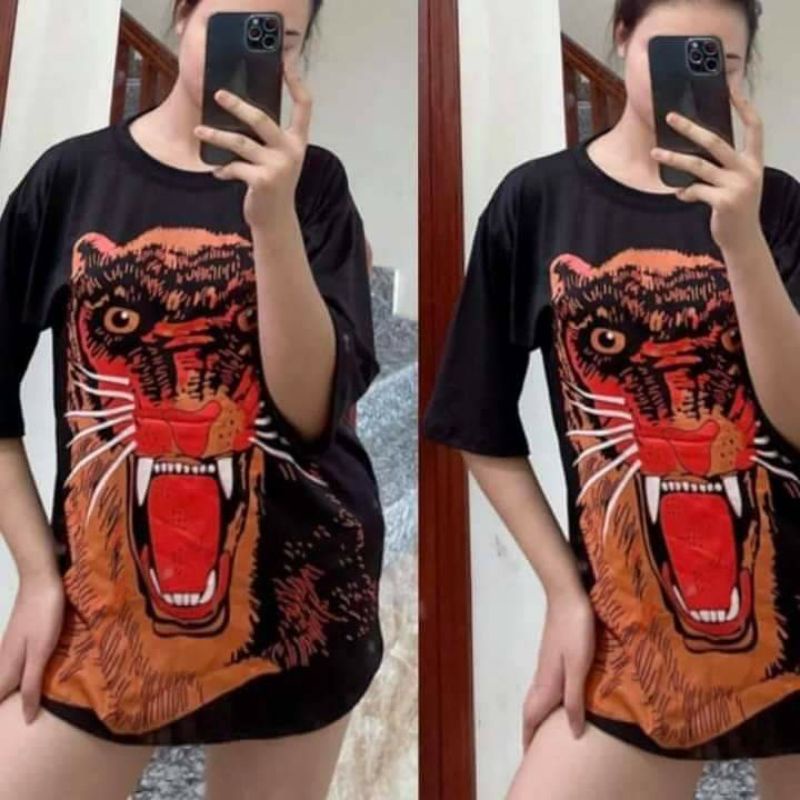 [Rẻ nhất shopee] Áo MẶT HỔ  unisex form rộng tay lỡ, áo đơn,áo đôi,áo nhóm hot trend .Donnafashion