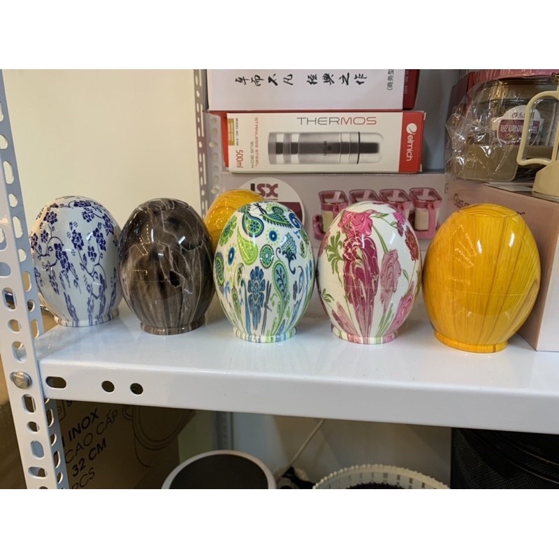 Hộp Tăm Hình Trứng Hoạ Tiết Bắt Mắt