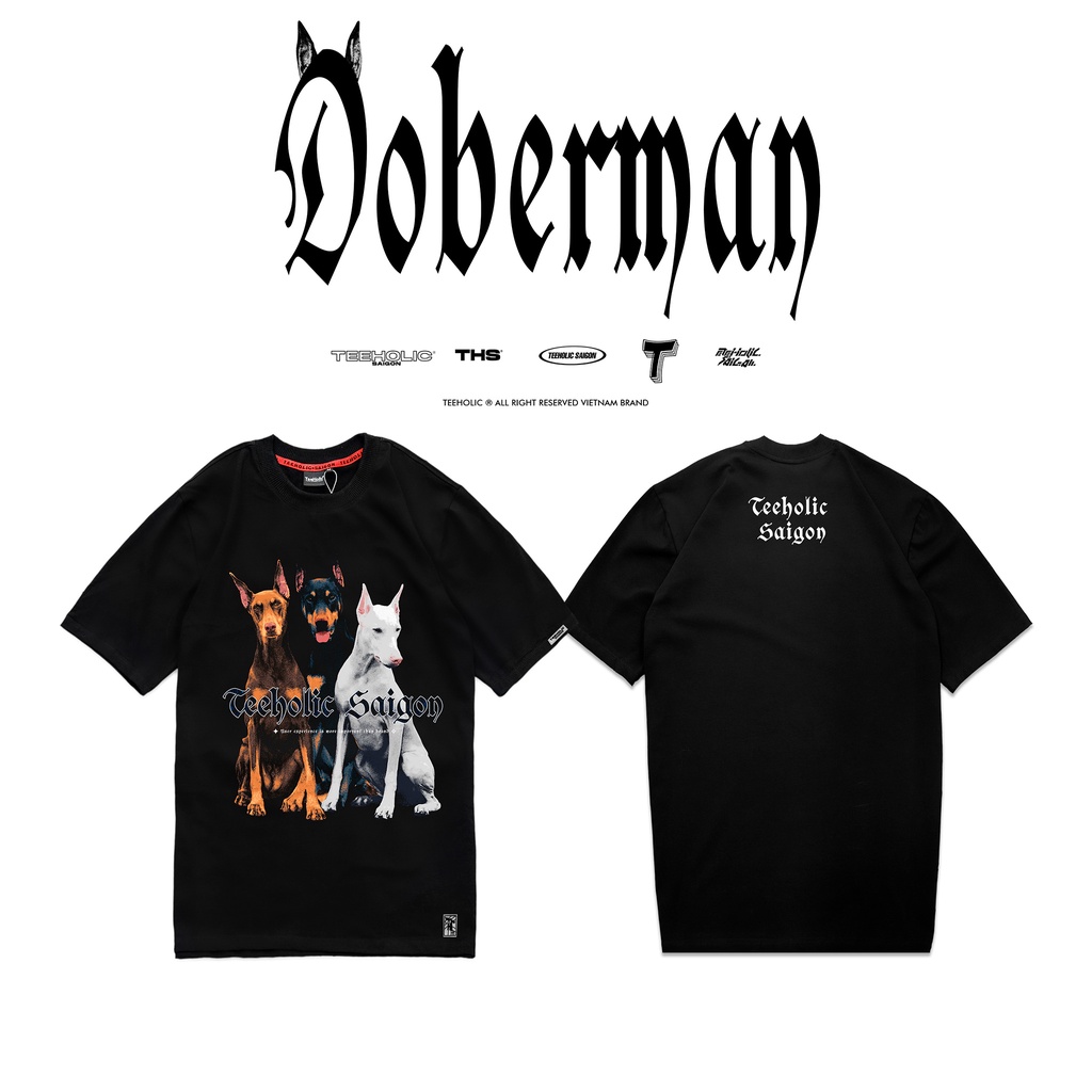 Áo Thun Unisex Dobermann TeeHolic Màu Đen - THS