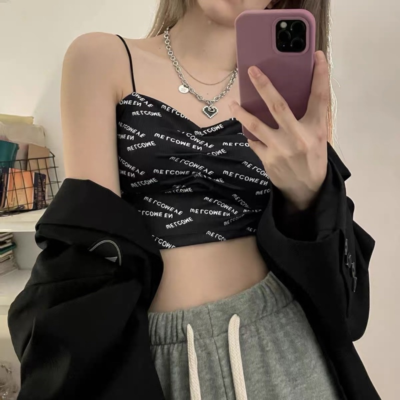 áo hai dây hoạ tiết chữ