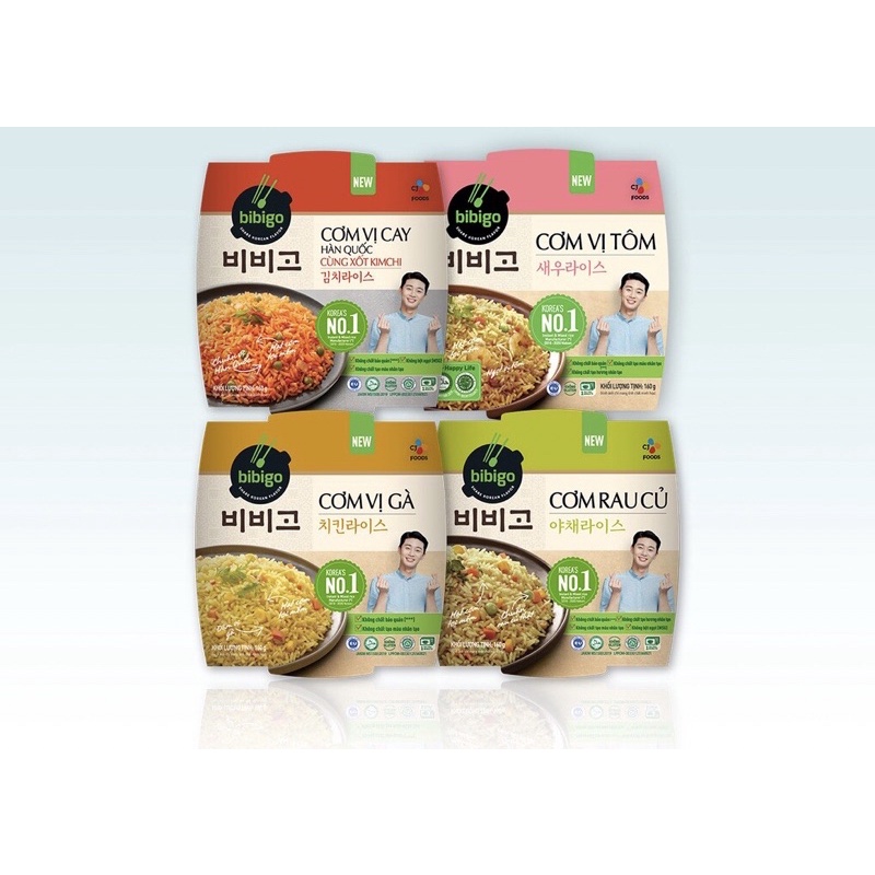 Cơm Ăn Liền Bibigo Vị Cay KimChi | Vị Gà | Vị Rau Củ 160G