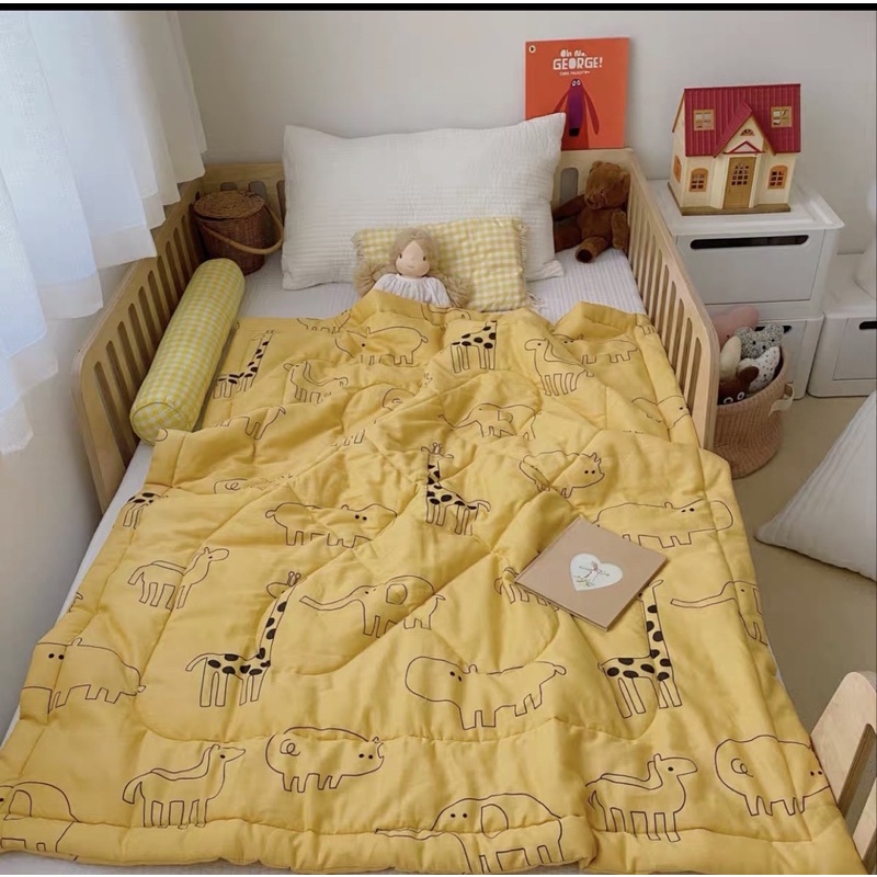 Shinbedding_ Chăn Hè Cotton Sợi Tre Cao Cấp, Chất Liệu Mềm Thoáng Mát Dành Cho Các Bé