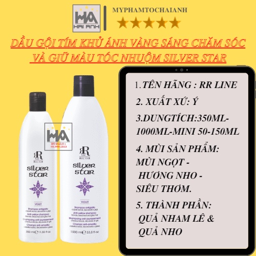 Dầu Gội Tím Khử Ánh Vàng, Chăm Sóc Tóc Giữ Mầu &amp; Tóc Tẩy ANTI-YELLOW SHAMPOO BLONDE BLEACHED AND GREY HAIR 350ML