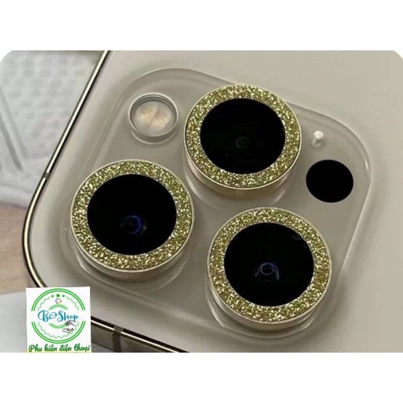 Kim Cương Vàng Xanh Nhũ Iphone 11 12 Mini 12/ 12 Pro max ️Bộ 3 mắt️Dán từng mắt camera chống trầy Kuzoom Bảo vệ cam