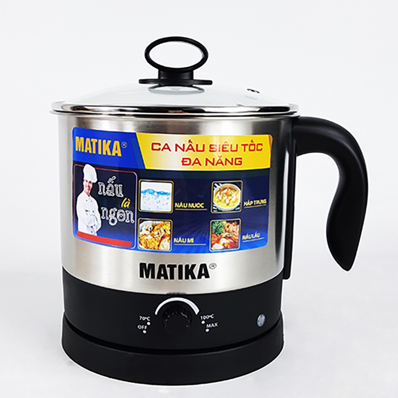 Ca Nấu Siêu Tốc Đa Năng MATIKA 1.6L Chất Liệu Inox 304 MTK1612