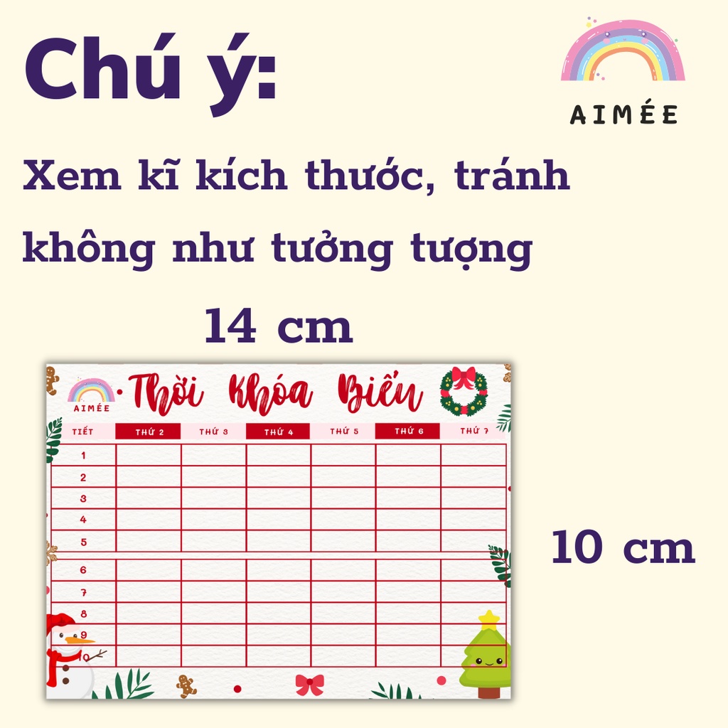 Set thời khóa biểu mini họa tiết Christmas - Giáng sinh A6/A5 |Xem kĩ kích thước| Aimée