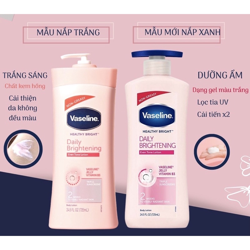 Sữa Dưỡng Thể Vaseline Healthy White UV Lightening  Bright Daily Brightening Even Tone Lotion 725ml