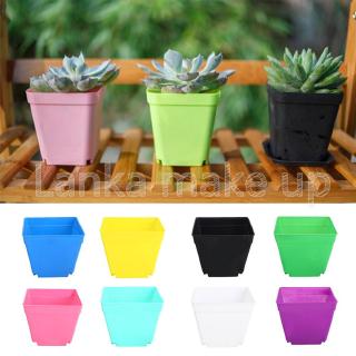 Flower Pot Square Planters Plastic 10*10cm Plant Care Vase Gardening Supplies Creative Colorful