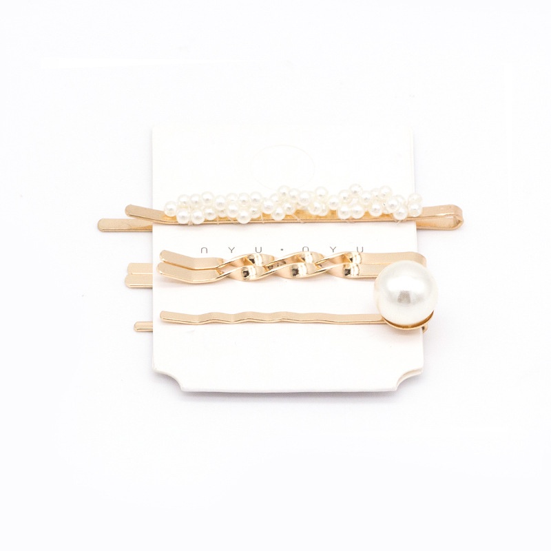 Set 4 kẹp tóc đính ngọc trai thời trang phong cách Hàn Quốc