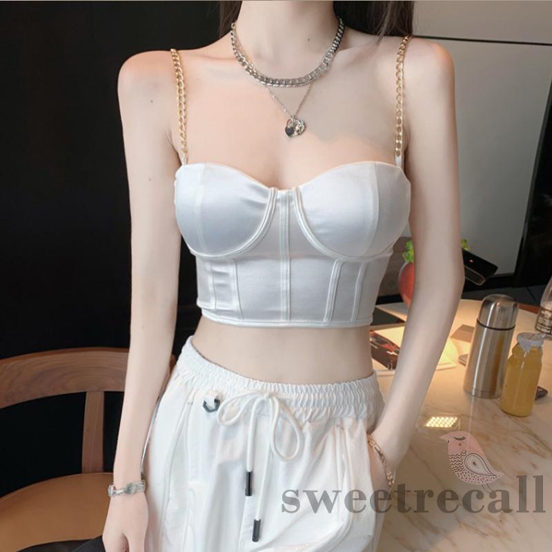 Áo Sát Nách Màu Trơn Phối Dây Xích Cá Tính Cho Nữ