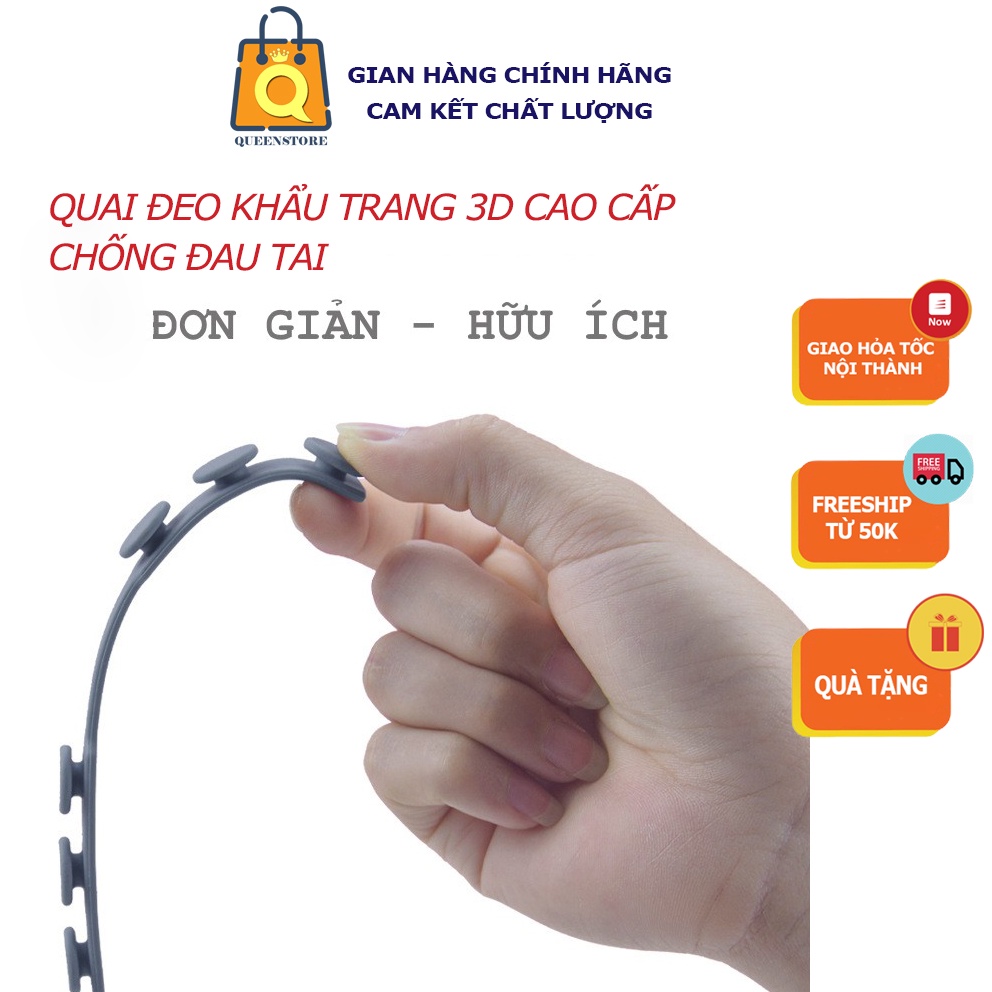 [MỚI CAO CẤP] Móc Quai Đeo Khẩu Trang 3D Nổi Chống Đau Tai Hàng Cao Cấp Mới Nhất Dễ Thao Tác Dễ Dùng - QueenStore