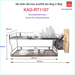 KỆ ĐỰNG CHÉN DĨA INOX KAG-RT1157