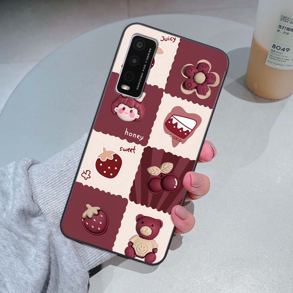 Ốp Vivo Y20 in hình trái tim, caro kẹo ngọt đầy cá tính siêu đẹp siêu chất