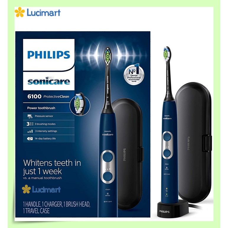 Bàn chải điện Philips Sonicare ProtectiveClean dòng 6100, 6300 [Hàng Mỹ]