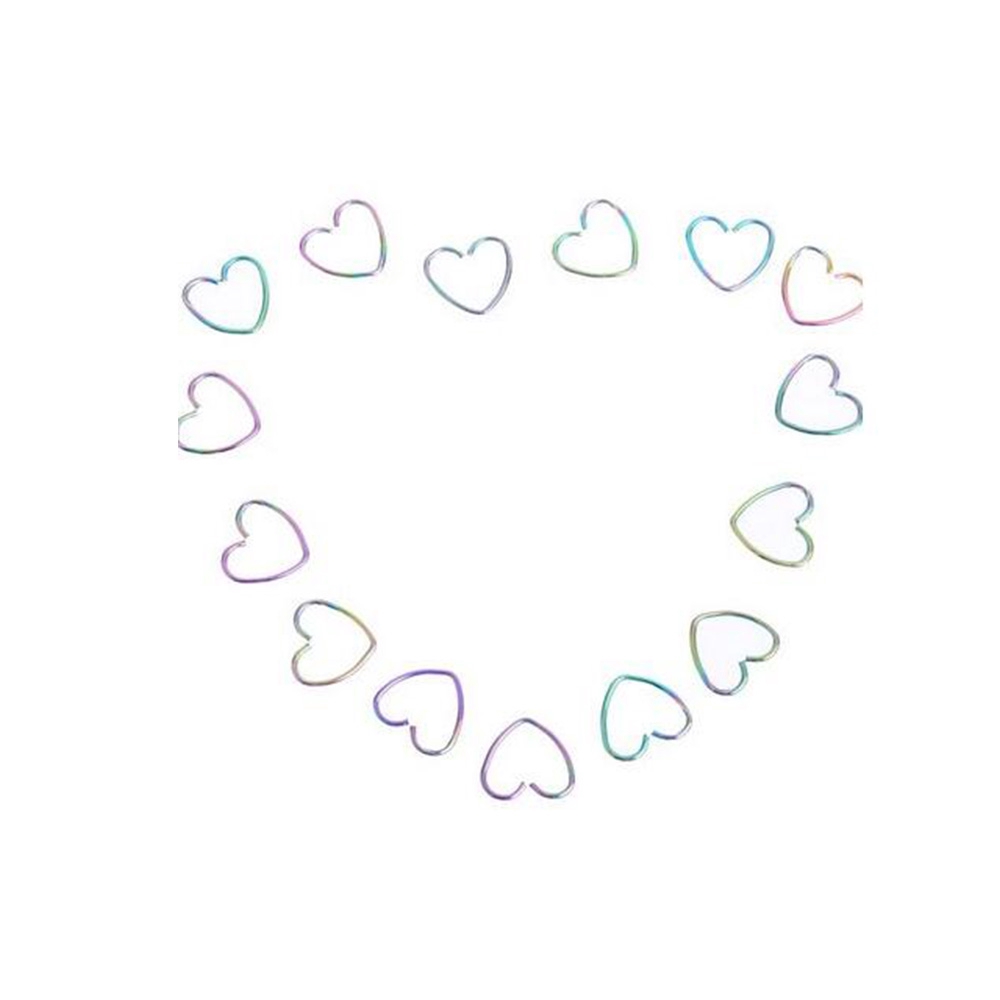 MXGOODS Love Colorful Surgical Steel Ear Piercing Heart Ring Earring