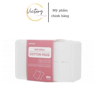 Bông tẩy trang miniso nhật bản 1000miếng, 100% cotton, mềm mại, dai, thấm hút tốt