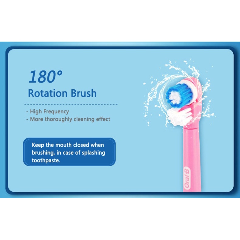 Bàn chải đánh răng điện ORAL-B xoay tròn lông mềm cho bé 3-12 tuổi