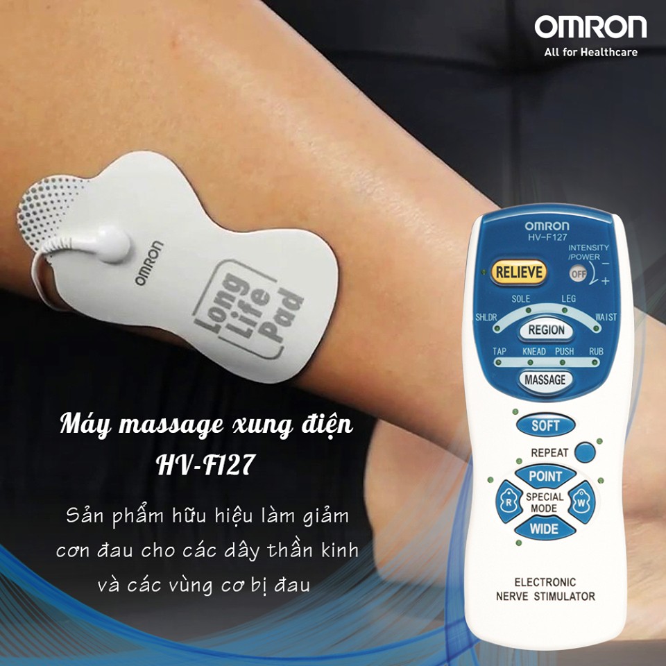 MÁY MASSAGE XUNG ĐIỆN OMRON HV-F127 - HÀNG CHÍNH HÃNG BẢO HÀNH 2 NĂM