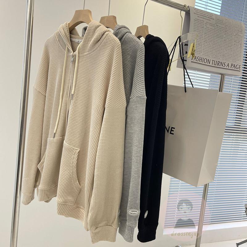 Áo Khoác Dài Tay Có Khóa Kéo Màu Sắc Thời Trang Cho Nữ