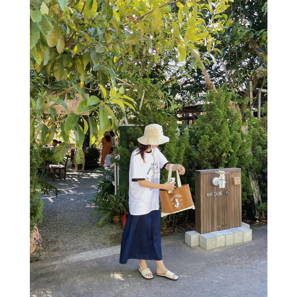 Túi tote canvas Crabit in hình basic