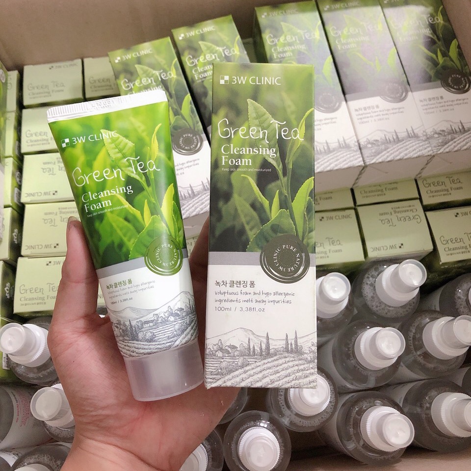 Sữa rửa mặt 3W Clinic Hàn Quốc mẫu mới 100ml Combo 10 hộp