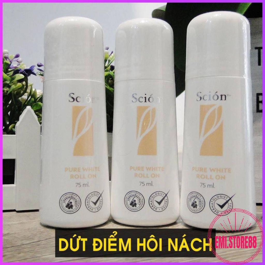 Lăn khử mùi Scion Nuskin pure white roll on 75ML dứt điểm hôi nách , thâm nách (hàng chính hãng)