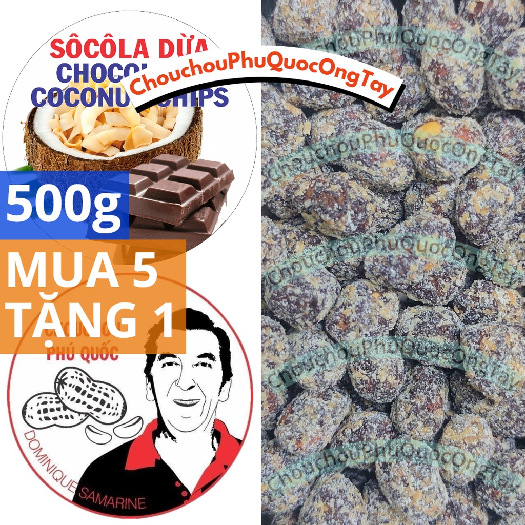 [Hũ 500g] Đậu phộng socola dừa CHOUCHOU PHÚ QUỐC ÔNG TÂY - Đặc sản Phú Quốc | ChouchouPhuQuocOngTay