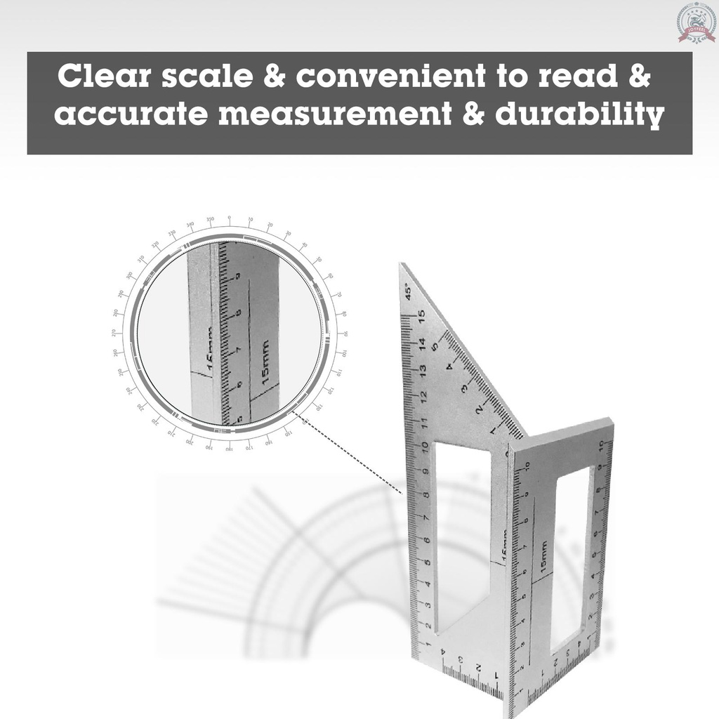 Thước Đo Góc 45 / 90 Độ Bằng Hợp Kim Nhôm Đa Năng Dùng Trong Công Nghiệp