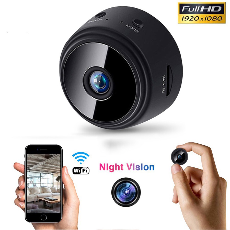 Camera Mini Wifi A9S Pro, Camera Nguy Trang Siêu Nhỏ Thế Hệ Mới A9S, Có Hồng Ngoại, Góc Quay 150 Độ, Hình Ảnh FULL  HD