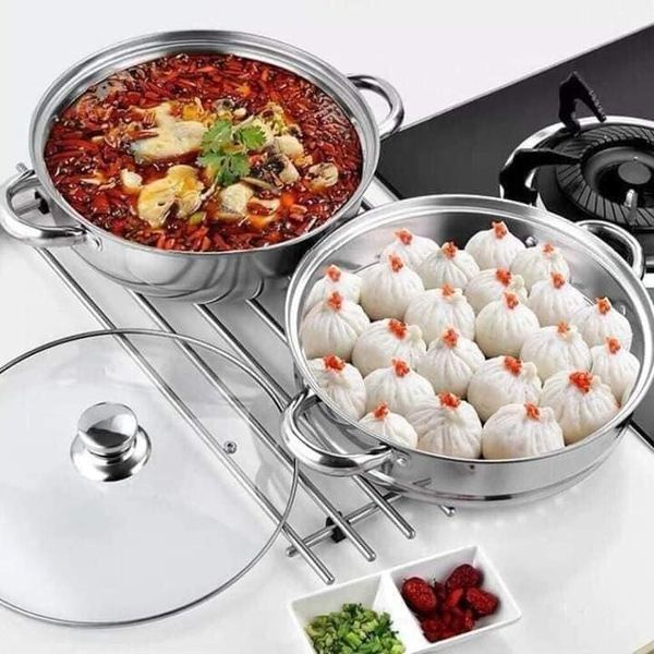 NỒI HẤP INOX 2 TẦNG POT