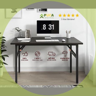 Bàn học, làm việc chân gấp PUCA chính hãng, chất liệu gỗ cao cấp, chân gập tiện lợi 120cm cao 75cm