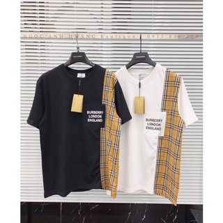 Áo thun phối kẻ BBR fom rông nam unisex