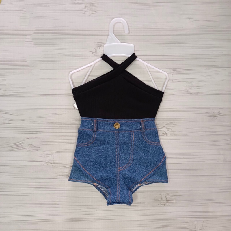 Set Áo thun Yếm Quần Jean Sang Chảnh Bé Gái