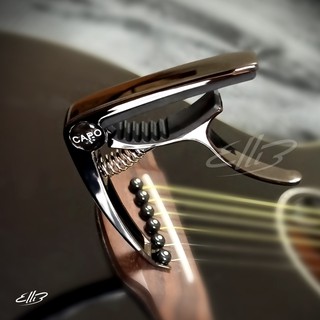 Capo Guitar cao cấp Mẫu E203 (Màu Đen Bóng)- kẹp tăng tông acoustic và classic có kèm khoá mở chốt dây đàn