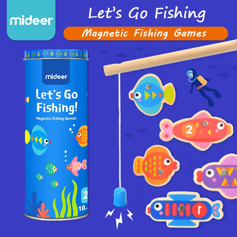 🐙🐟BỘ ĐỒ CHƠI GỖ - CÂU CÁ NAM CHÂM MD1085🐟🦑