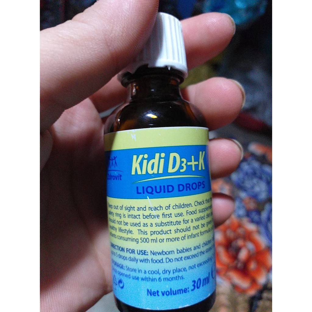 Kidi Liquid Drop D3+K.Bổ Sung D3K2 Cho Bé Từ Sơ Sinh.Chính Hãng Ba Lan.Date Mới