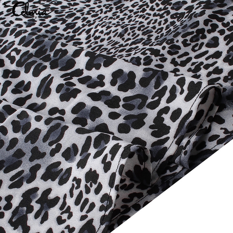 Đầm Dự Tiệc CELMIA Dáng Dài Xẻ Tà Cao Đến Đùi In Họa Tiết Da Báo Gợi Cảm Cho Nữ | BigBuy360 - bigbuy360.vn