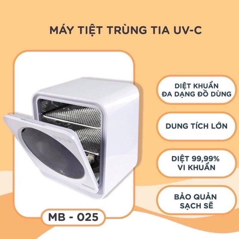 Máy tiệt trùng và sấy khô tia uv-c Moazbebe mb025-sấy khô bình sữa,điện thoại,hoa quả,làm sữa chua…-Bảo hành 18 tháng